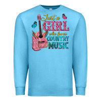 Ocean Blue just a girl who loves country music Premium Sweatshirt - texasbilliewilder