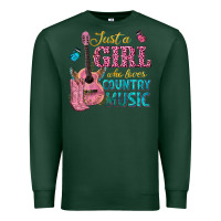 Sports Green just a girl who loves country music Premium Sweatshirt - texasbilliewilder