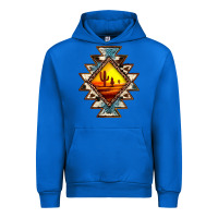 Cobalt cowhide leopard sunset aztec Urban Hoodie - JahusDesignShop