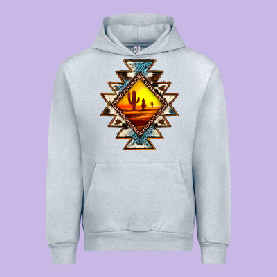 Cowhide Leopard Sunset Aztec Urban Hoodie Designed By Jahusdesignshop