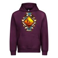 Mauve Wine cowhide leopard sunset aztec Urban Hoodie - JahusDesignShop