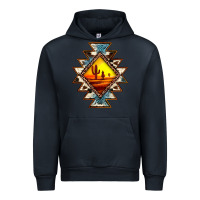 Navy cowhide leopard sunset aztec Urban Hoodie - JahusDesignShop