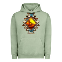 Pigment Oil Green cowhide leopard sunset aztec Urban Hoodie - JahusDesignShop