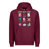 Burgundy nurse god says i am  nurse elements Premium Hoodie - AdoDesignShop