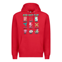 Red nurse god says i am  nurse elements Premium Hoodie - AdoDesignShop