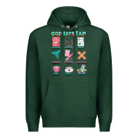 Sports Green nurse god says i am  nurse elements Premium Hoodie - AdoDesignShop