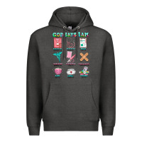 Charcoal Heather nurse god says i am  nurse elements Premium Hoodie - AdoDesignShop