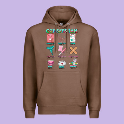 Nurse God Says I Am  Nurse Elements Premium Hoodie Designed By Adodesignshop