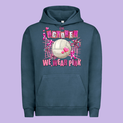 In October We Wear Pink Volleyball Urban Hoodie Designed By Adodesignshop