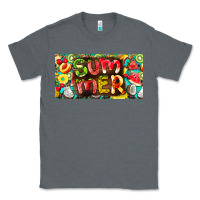 Charcoal Heather summer with fruits license plate Classic Tee - BarkalooDesign
