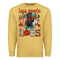 Antique Gold less people more dogs Premium Sweatshirt - texasbilliewilder