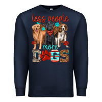 Navy less people more dogs Premium Sweatshirt - texasbilliewilder