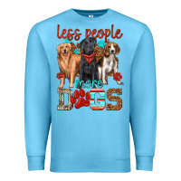 Ocean Blue less people more dogs Premium Sweatshirt - texasbilliewilder