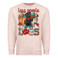 Pale Pink less people more dogs Premium Sweatshirt - texasbilliewilder