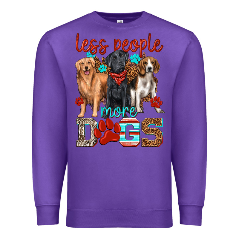 Less People More Dogs Premium Sweatshirt by texasbilliewilder | Teevron
