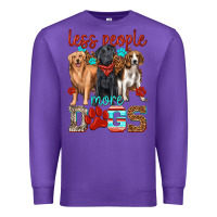 Purple less people more dogs Premium Sweatshirt - texasbilliewilder