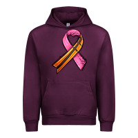 Mauve Wine breast cancer sport ribbons Urban Hoodie - AdoDesignShop