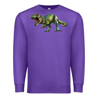 Purple t rex dinosaur Premium Sweatshirt - RanaPortraitStore
