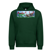 Forest Green merry christmas with santa sleigh Urban Hoodie - BundleAndBundleShop