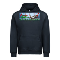 Navy merry christmas with santa sleigh Urban Hoodie - BundleAndBundleShop