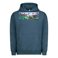 Pigment Midnight Navy merry christmas with santa sleigh Urban Hoodie - BundleAndBundleShop