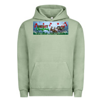 Pigment Oil Green merry christmas with santa sleigh Urban Hoodie - BundleAndBundleShop