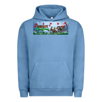 Pigment Pebble Blue merry christmas with santa sleigh Urban Hoodie - BundleAndBundleShop