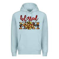 Blue Mist Christmas blessed mom Premium Hoodie - JahusDesignShop