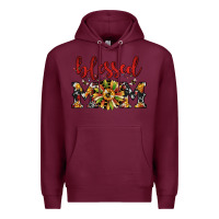 Burgundy Christmas blessed mom Premium Hoodie - JahusDesignShop