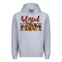 Heather Grey Christmas blessed mom Premium Hoodie - JahusDesignShop