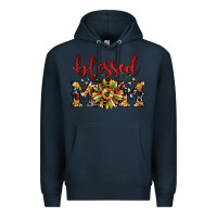 Navy Christmas blessed mom Premium Hoodie - JahusDesignShop