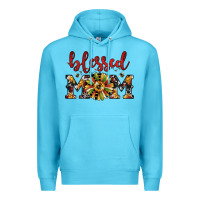 Ocean Blue Christmas blessed mom Premium Hoodie - JahusDesignShop