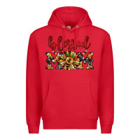 Red Christmas blessed mom Premium Hoodie - JahusDesignShop
