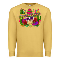 Antique Gold mexican skull Premium Sweatshirt - Zillion Design Studio