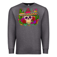 Charcoal Heather mexican skull Premium Sweatshirt - Zillion Design Studio
