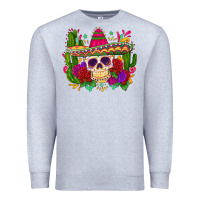 Heather Grey mexican skull Premium Sweatshirt - Zillion Design Studio