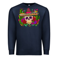 Navy mexican skull Premium Sweatshirt - Zillion Design Studio