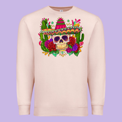 Mexican Skull Premium Sweatshirt Designed By Zillion Design Studio