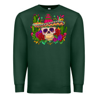 Sports Green mexican skull Premium Sweatshirt - Zillion Design Studio