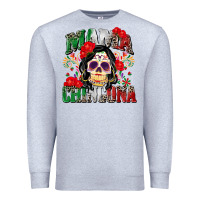 Heather Grey mama chingona Premium Sweatshirt - Zillion Design Studio