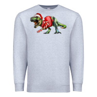 Heather Grey t rex christmas Premium Sweatshirt - RanaPortraitStore