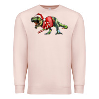 Pale Pink t rex christmas Premium Sweatshirt - RanaPortraitStore