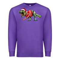 Purple t rex christmas Premium Sweatshirt - RanaPortraitStore