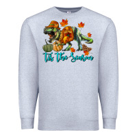 Heather Grey t rex tis the season Premium Sweatshirt - RanaPortraitStore
