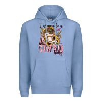 Colony Blue i wanna be a cowboo baby halloween Premium Hoodie - AdoDesignShop