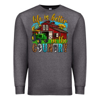Charcoal Heather life is better in the country western Premium Sweatshirt - texasbilliewilder