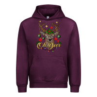 Mauve Wine oh deer Christmas Urban Hoodie - BundleAndBundleShop