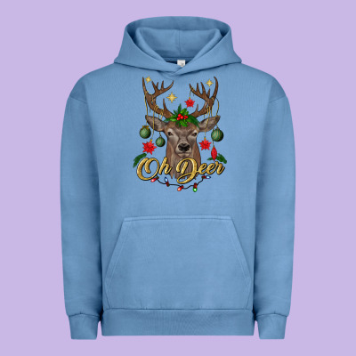 Oh Deer Christmas Urban Hoodie Designed By Bundleandbundleshop