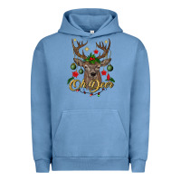 Pigment Pebble Blue oh deer Christmas Urban Hoodie - BundleAndBundleShop
