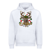 White oh deer Christmas Urban Hoodie - BundleAndBundleShop